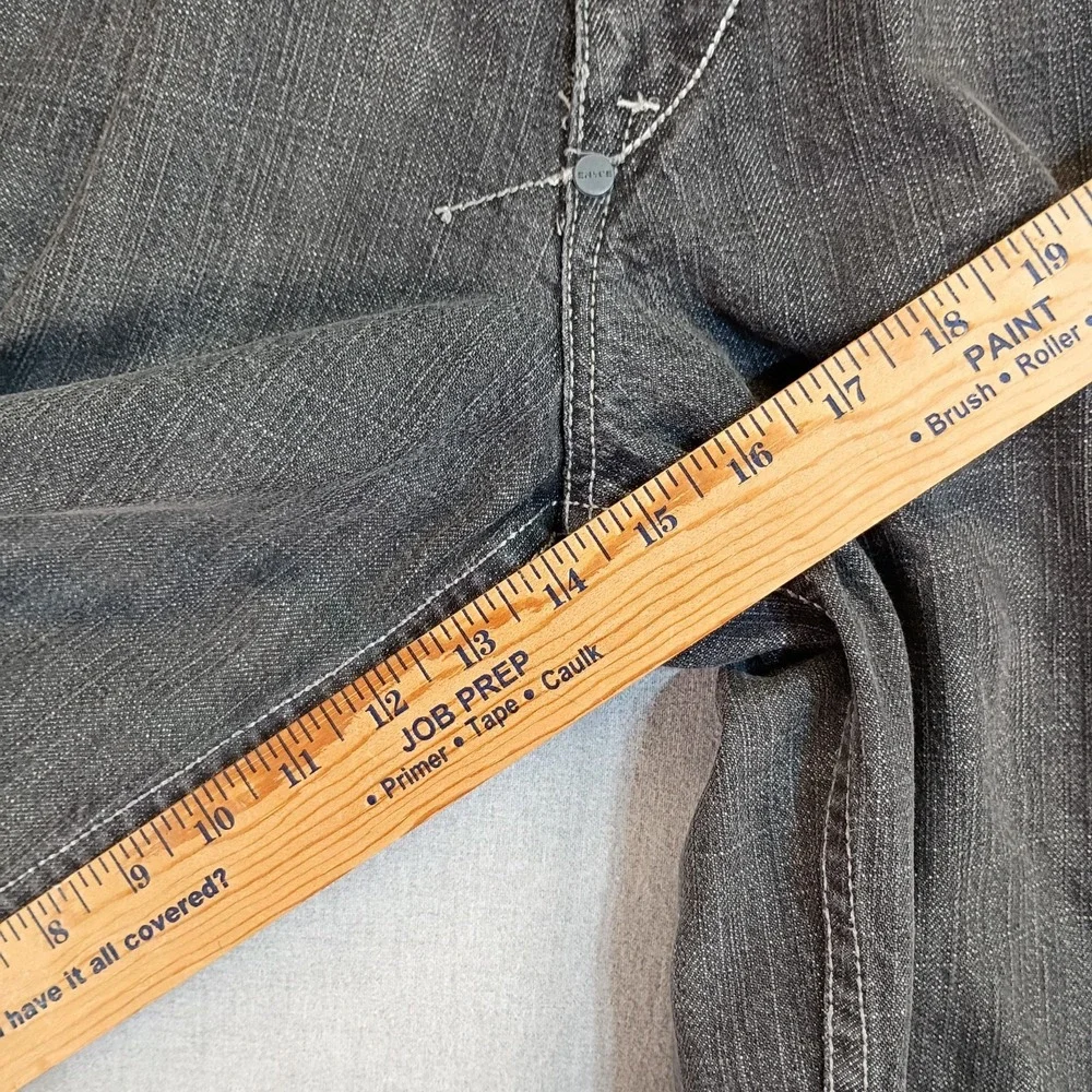 Vintage Enyce Mens 42 Denim Shorts Black Gray Baggy Hip Hop Y2K Long Jorts
